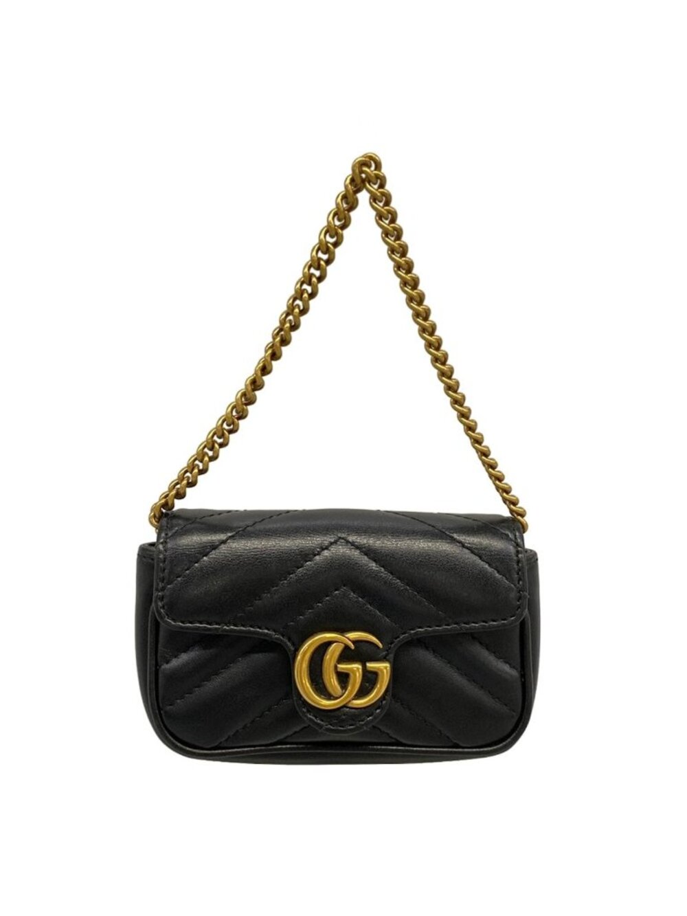 Gucci GG Marmont Black Mini Bag Chain Strap Leather